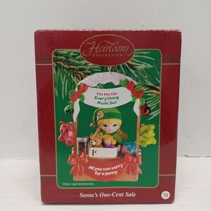 Carlton Cards Heirloom Collection 2002 Santas One Cent Sale #74 Xmas Ornament